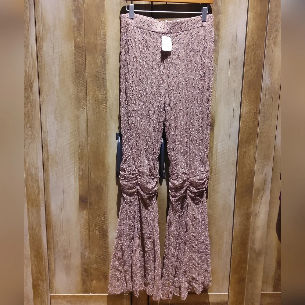 FREE PEOPLE Georgina Mesh Flare Pants NWT - Picture 4 of 13